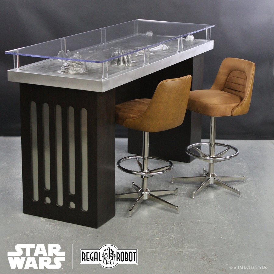 Stools inspired by Han Solo's Millennium Falcon™ and Han Solo Carbonite Table