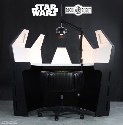 Darth Vader's meditation chamber as a desk with helmet as a lamp