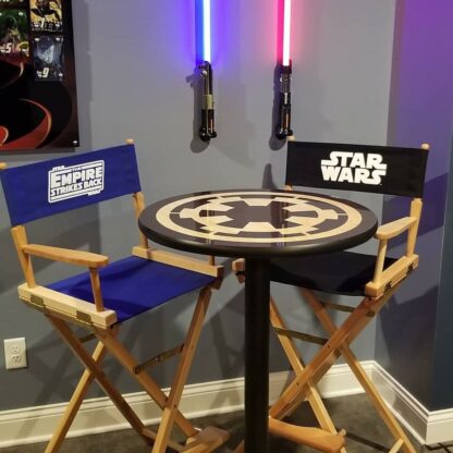 Imperial Insignia Crest of the Empire Table with Star Wars and Empire Director's Chairs