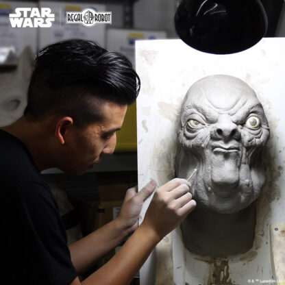 sculpting Jabba's Palace alien bust from Return of the Jedi
