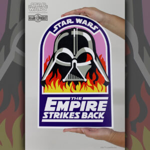 Vader in Flames crew patch as wall decor