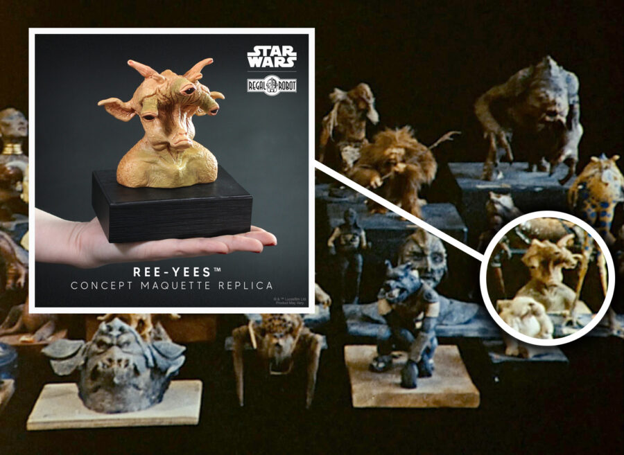 Star Wars Ree-Yees concept maquette picture from Art of Return of the Jedi book.