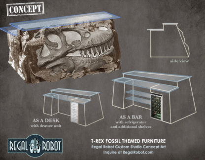 t-rex dinosaur themed furniture