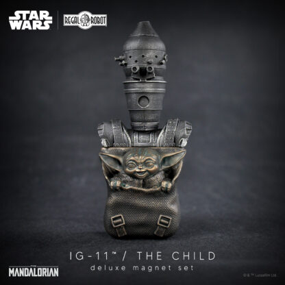 baby yoda and Ig-11 (not IG-88) from the Mandalorian