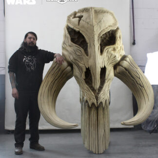 life-sized mythosaur skull prop by regal robot